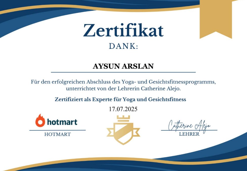 Yoga & Gesichtsfitness Zertifikat